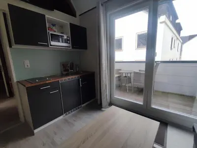 Küche/Küchenzeile in der Unterkunft Gästehaus im Alten Fährhaus