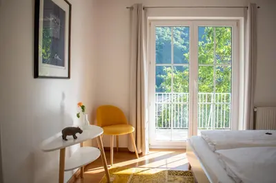 Ein Bett oder Betten in einem Zimmer der Unterkunft Weingut Johanneshof