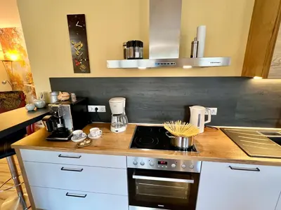 Küche/Küchenzeile in der Unterkunft RheinWeinBoppard 2 - mit Rheinblick