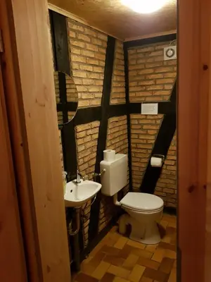 Ein Badezimmer in der Unterkunft Neumühle