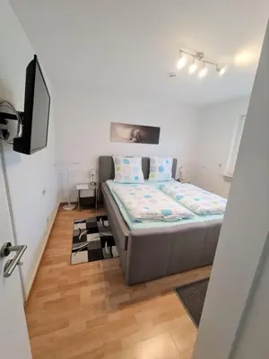 Ein Bett oder Betten in einem Zimmer der Unterkunft Ferienhaus Clarissa