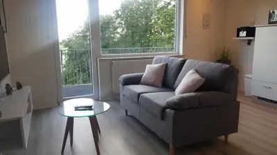 Ein Sitzbereich in der Unterkunft Ferienwohnungen Haus Talblick
