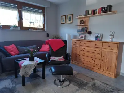 Ein Sitzbereich in der Unterkunft Ferienwohnung Bell im Brohltal
