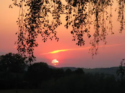 Blick auf den Sonnenuntergang/Sonnenaufgang von der Ferienwohnung aus oder aus der Nähe