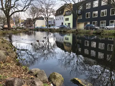 Blick auf einen Fluss in der Nähe der Ferienwohnung