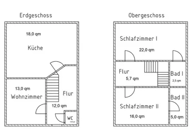 Grundriss der Unterkunft Fachwerkhaus mit Charme