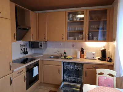 Küche/Küchenzeile in der Unterkunft 60 qm mit Aussicht in Konz