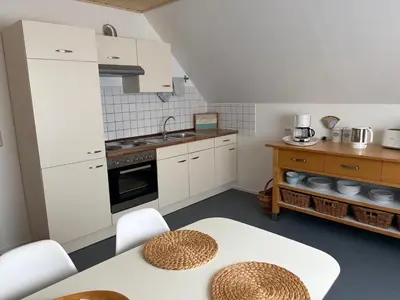 Küche/Küchenzeile in der Unterkunft Ferienwohnung Jutta u. Andreas Arenz