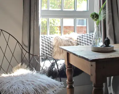 Ein Sitzbereich in der Unterkunft Exklusive Designferienwohnung The Backyard TBY 02