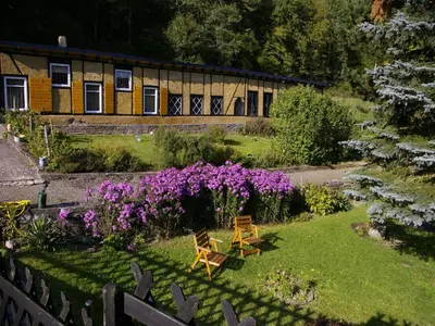 Ein Garten an der Unterkunft gemütliche Ferienwohnung in Kaifenheim