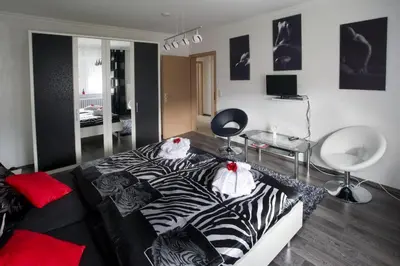 Ein Bett oder Betten in einem Zimmer der Unterkunft Gästehaus Edith, 4-Sterne für 2 Personen