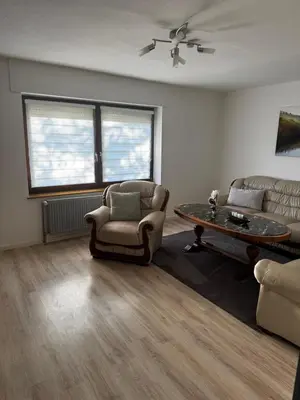 Ein Sitzbereich in der Unterkunft Ferienwohnung Distelkamp