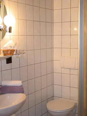 Ein Badezimmer in der Unterkunft Restaurant Landgasthof Zum Wiesengrund