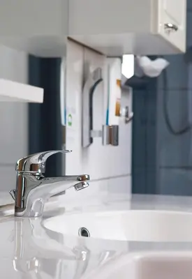 Ein Badezimmer in der Unterkunft Hotel Vier Löwen