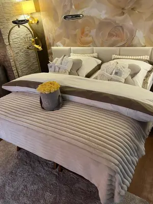 Ein Bett oder Betten in einem Zimmer der Unterkunft SkinSpa Apartments Idar-Oberstein