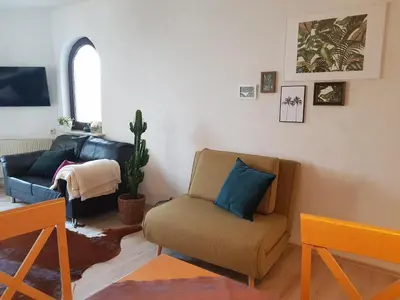 Ein Sitzbereich in der Unterkunft Rosenschlösschen