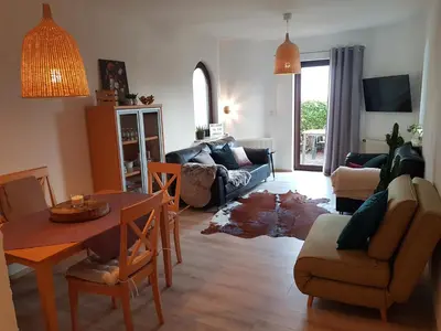 Ein Sitzbereich in der Unterkunft Rosenschlösschen