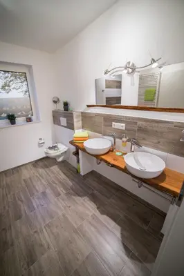Ein Badezimmer in der Unterkunft Ferienhaus am Apfelbaum