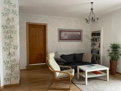 Ein Sitzbereich in der Unterkunft Gaestehaus Kön - Fewo Farfalle