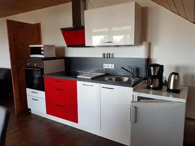 Küche/Küchenzeile in der Unterkunft Ferienwohnung Kittel