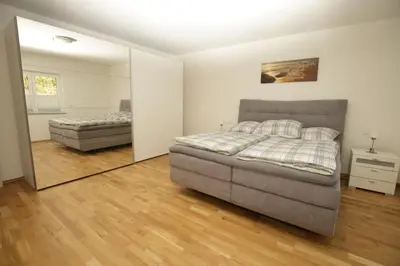 Ein Bett oder Betten in einem Zimmer der Unterkunft Riethelblick