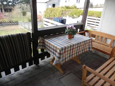Ein Balkon oder eine Terrasse in der Unterkunft Ferienhaus Greta