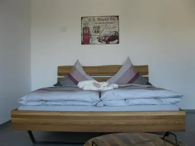 Ein Bett oder Betten in einem Zimmer der Unterkunft Traumblick Vallendar