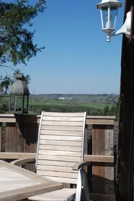 Ein Balkon oder eine Terrasse in der Unterkunft Eifelwolke