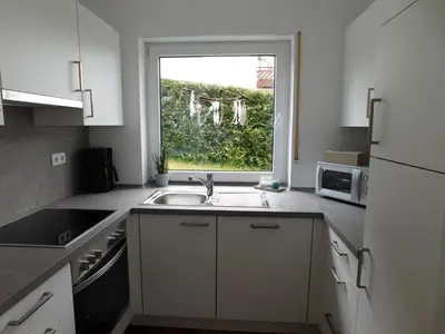 Küche/Küchenzeile in der Unterkunft Ferienwohnung Elsbeere