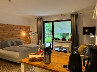 Ein Sitzbereich in der Unterkunft Ferienapartments Engeln Eifel