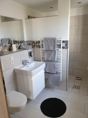 Ein Badezimmer in der Unterkunft Beim Hooch. Doris