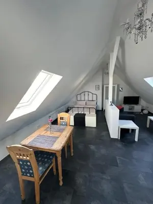 Ein Sitzbereich in der Unterkunft Ferienwohnung FENJA