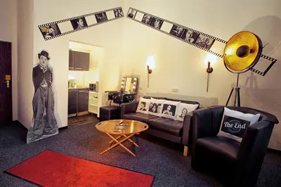 Ein Sitzbereich in der Unterkunft Aparthotel am Münzplatz