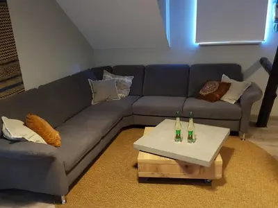 Ein Sitzbereich in der Unterkunft Ferienhaus an der Sesselbahn