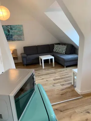 Ein Sitzbereich in der Unterkunft Ferienhaus Moritz