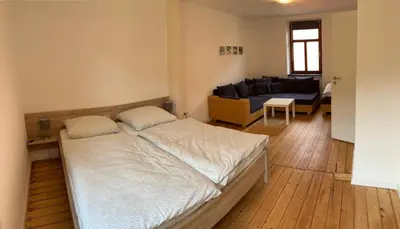 Ein Bett oder Betten in einem Zimmer der Unterkunft Ferienhaus Moritz