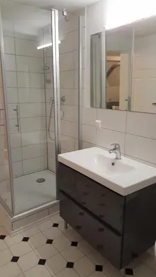 Ein Badezimmer in der Unterkunft Ferienhaus BARFLY