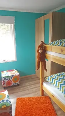 Ein Bett oder Betten in einem Zimmer der Unterkunft Ferienhaus am Traumpfad