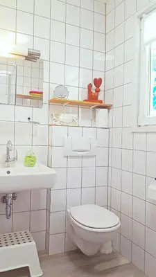 Ein Badezimmer in der Unterkunft Ferienhaus am Traumpfad
