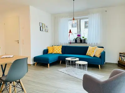 Ein Sitzbereich in der Unterkunft Ferienwohnung Mittelrhein Familie Lehmann
