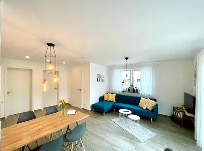 Ein Sitzbereich in der Unterkunft Ferienwohnung Mittelrhein Familie Lehmann
