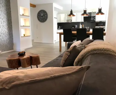 Ein Sitzbereich in der Unterkunft VILLA RELAX
