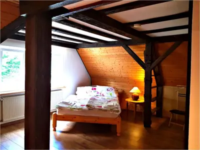 Ein Bett oder Betten in einem Zimmer der Unterkunft Fewo am Endertbach