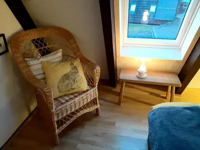 Ein Bett oder Betten in einem Zimmer der Unterkunft Waldhaus