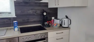 Küche/Küchenzeile in der Unterkunft Ferienwohnung Fred