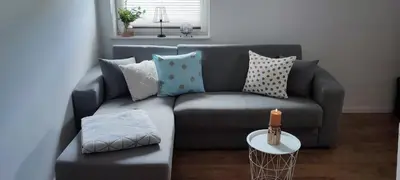Ein Sitzbereich in der Unterkunft Ferienwohnung Fred