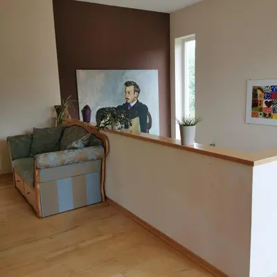 Ein Sitzbereich in der Unterkunft Bella Villa
