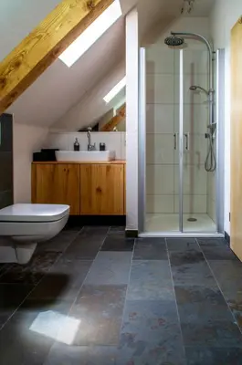 Ein Badezimmer in der Unterkunft Moselglück