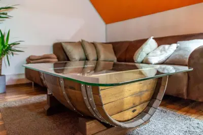 Ein Sitzbereich in der Unterkunft Moselglück