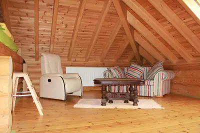 Ein Sitzbereich in der Unterkunft roothaus
